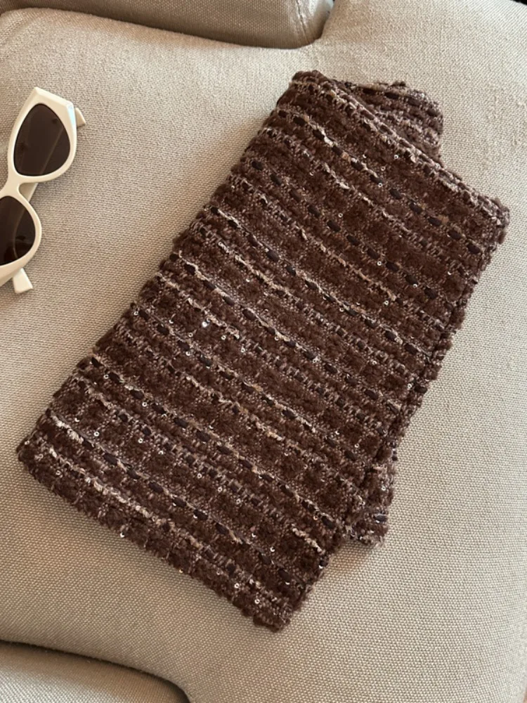 Kleine geurige stijl tweed A-lijn halve rok dames herfst en winter hoge taille heup knuffelen slim fit korte rok