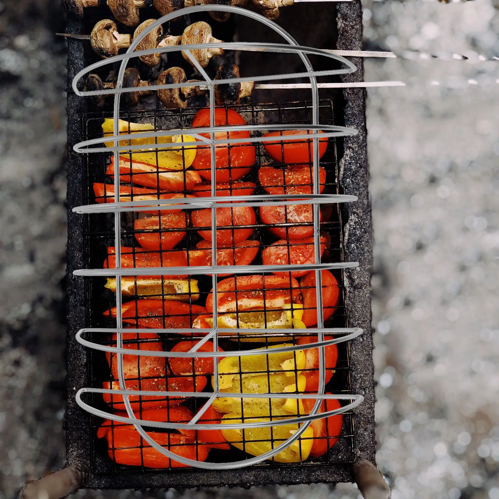 

1pc Stainless Steel Bbq Rack Outdoor Non-Stick Grilling Shelf For Steak Lamb Chicken Rib Roasting Durable Barbecue Tool