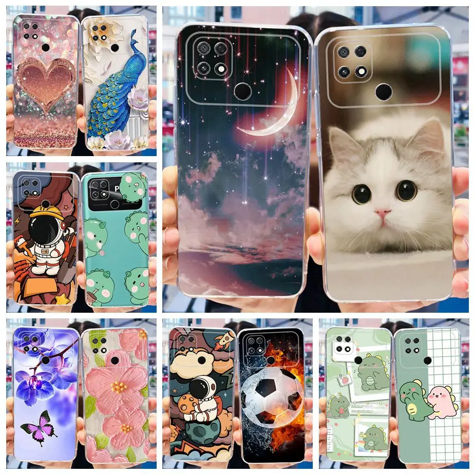 For Xiaomi Poco C40 Case Cute Cat Painted Cover Soft Silicone Phone Case For Xiaomi Poco C40 C 40 PocoC40 Back Cover 6.71\'\' Bags