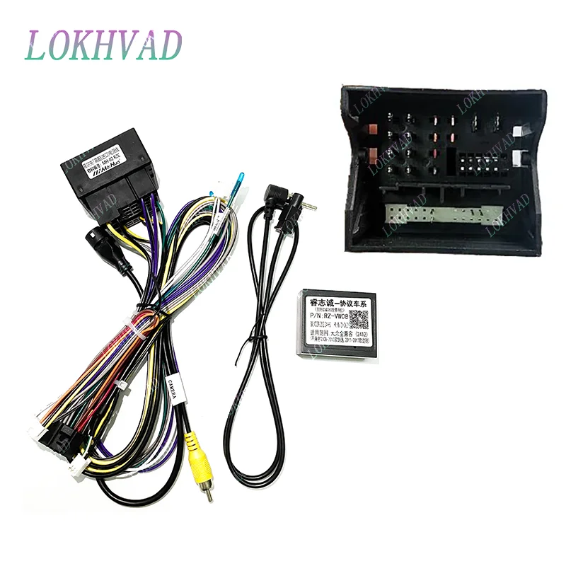 LOKHVAD Car Android Radio Frame For Skoda Superb 3 2015 2019 10.1 inch 2DIN Fascia Stereo Panel Harness Wire Canbus Box Cord