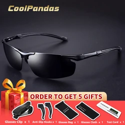 CoolPandas Aluminum Design Square Sunglasses Men Polarized Photochromic Glasses Women Anti-Glare Chameleon Goggle Trendy Shades