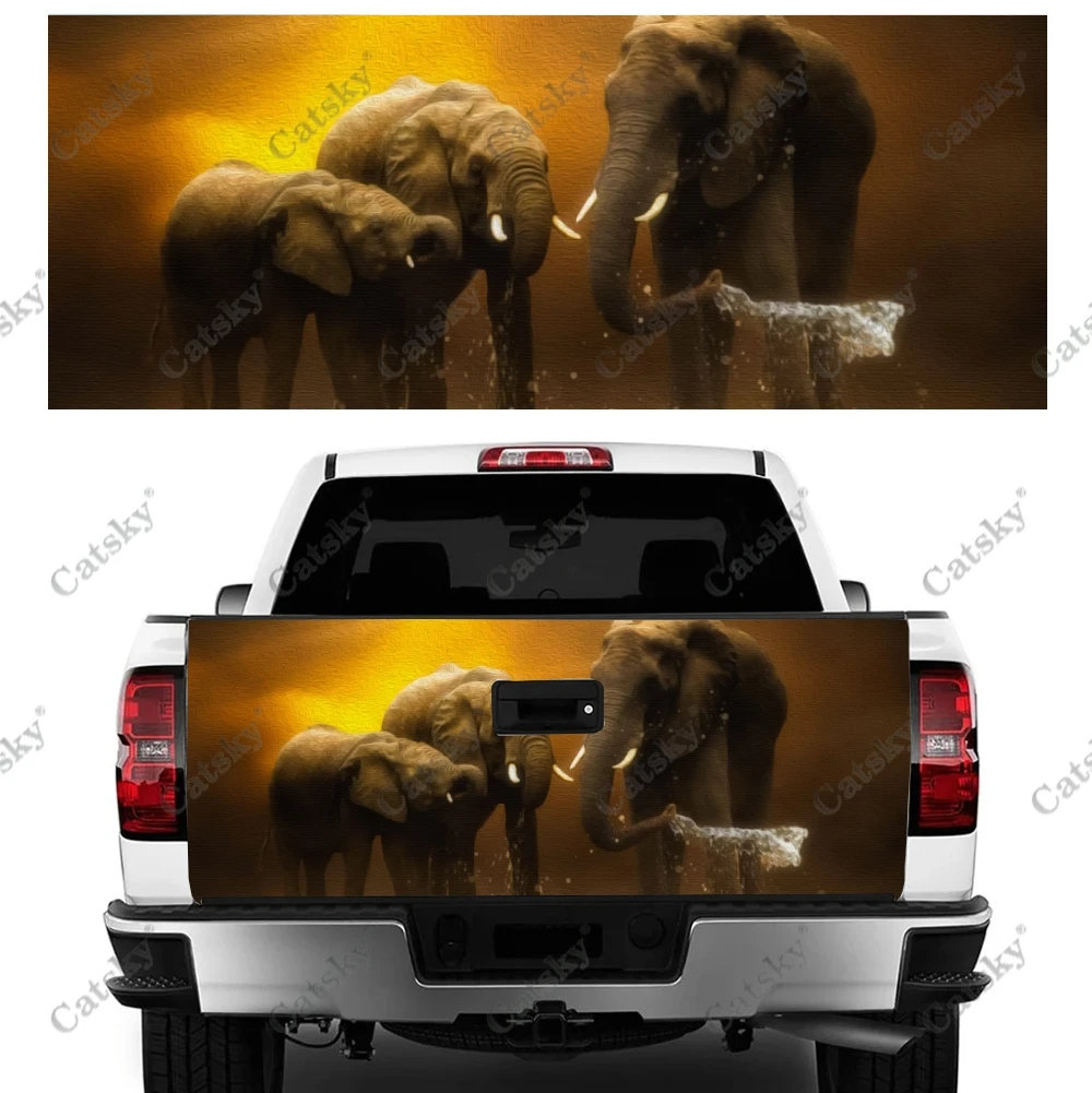 Indian Elephant Early Morning Car stickers truck rear tail modification painting suitable for truck pain packaging decals