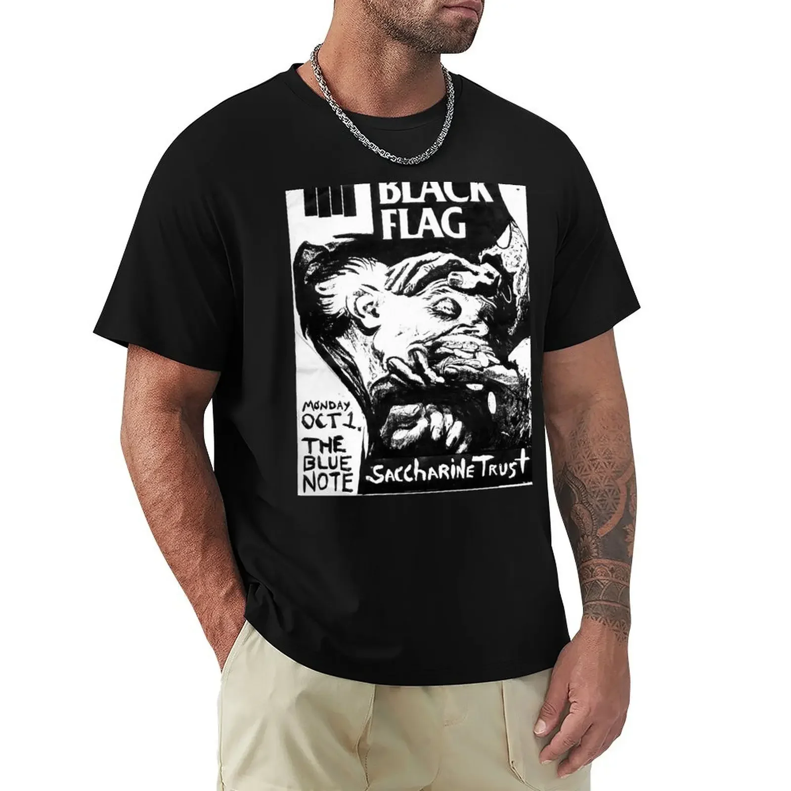 Black Flag Show Flyer T-Shirt Blouse essential t shirt t shirts for men cotton