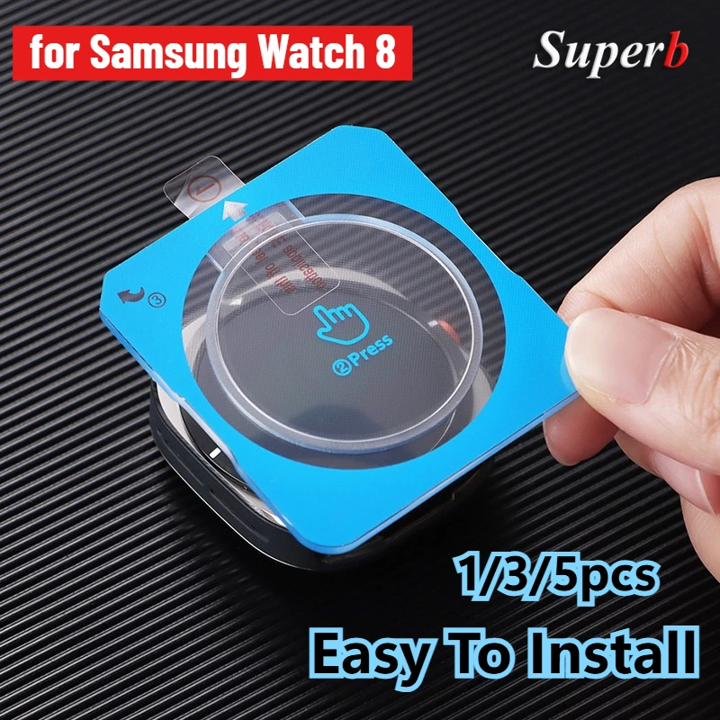 1/3/5 ชิ้นกระจกนิรภัยสำหรับ Samsung Galaxy Watch 8 Classic/Watch8 40MM 44MM HD ฟิล์มป้องกันหน้าจอใสติดตั้งง่าย
