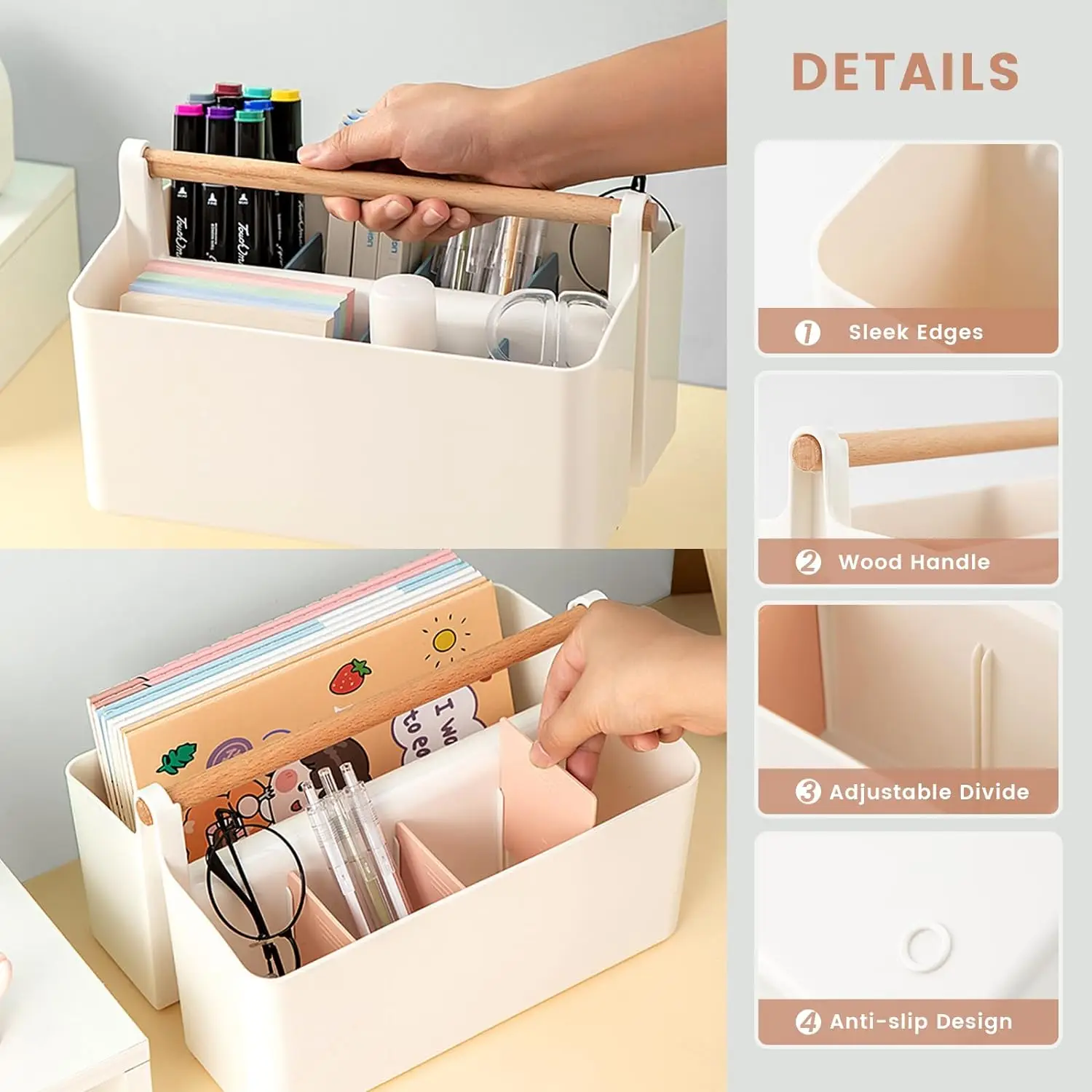 3 Pack Craft Organizers and Storage Set Portable Plastic Art Caddy with Handle & 2 Foldable Art Supply Storage Box Art Bin Craft