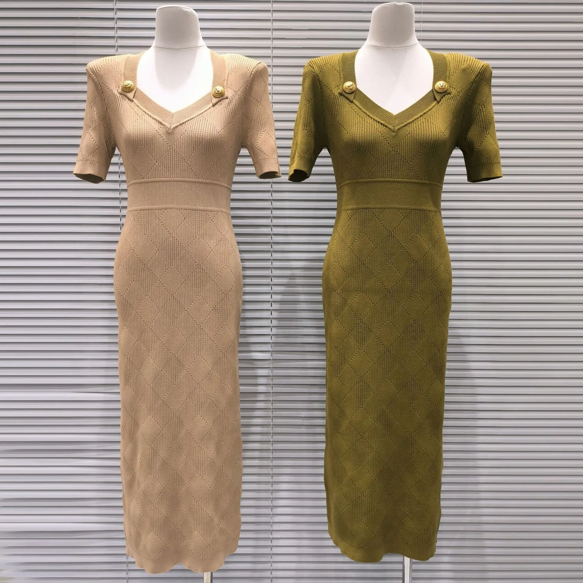 

Весна 2025, длинное трикотажное платье Slim Fit Dr Metal Bule Ele Lady Sle Body a Wrap вокруг юбки ort Sve Other Mat...