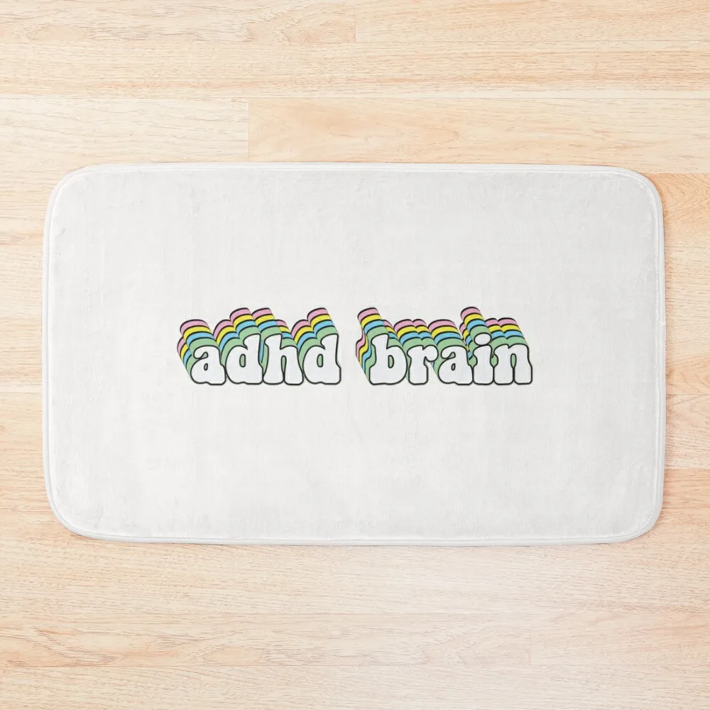 

ADHD Brain Cute Pastel Bath Mat For Toilet Absorbent Rug Bathroom Floors Carpet Bathroom Mat
