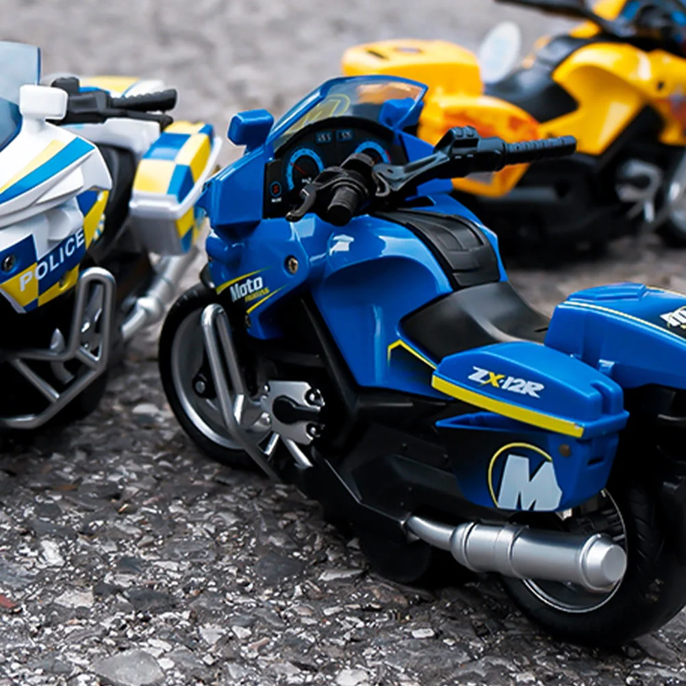 Motorcycle Men's Racing Kids Preschool Car Toys The Is Equipped with Three Ag3 Type Button Batteries Friction Powered