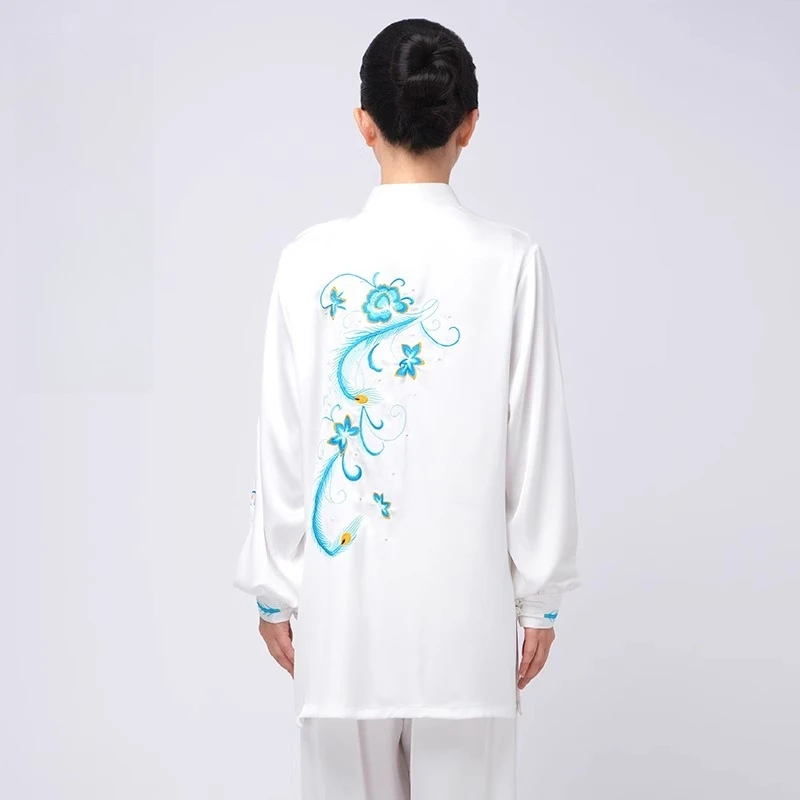 Shiny Lustrous Tai Chi Suit Fluid Drape Kung Fu Uniform for Men Women Performance Martial Arts Clothing Loose Comfort Fit