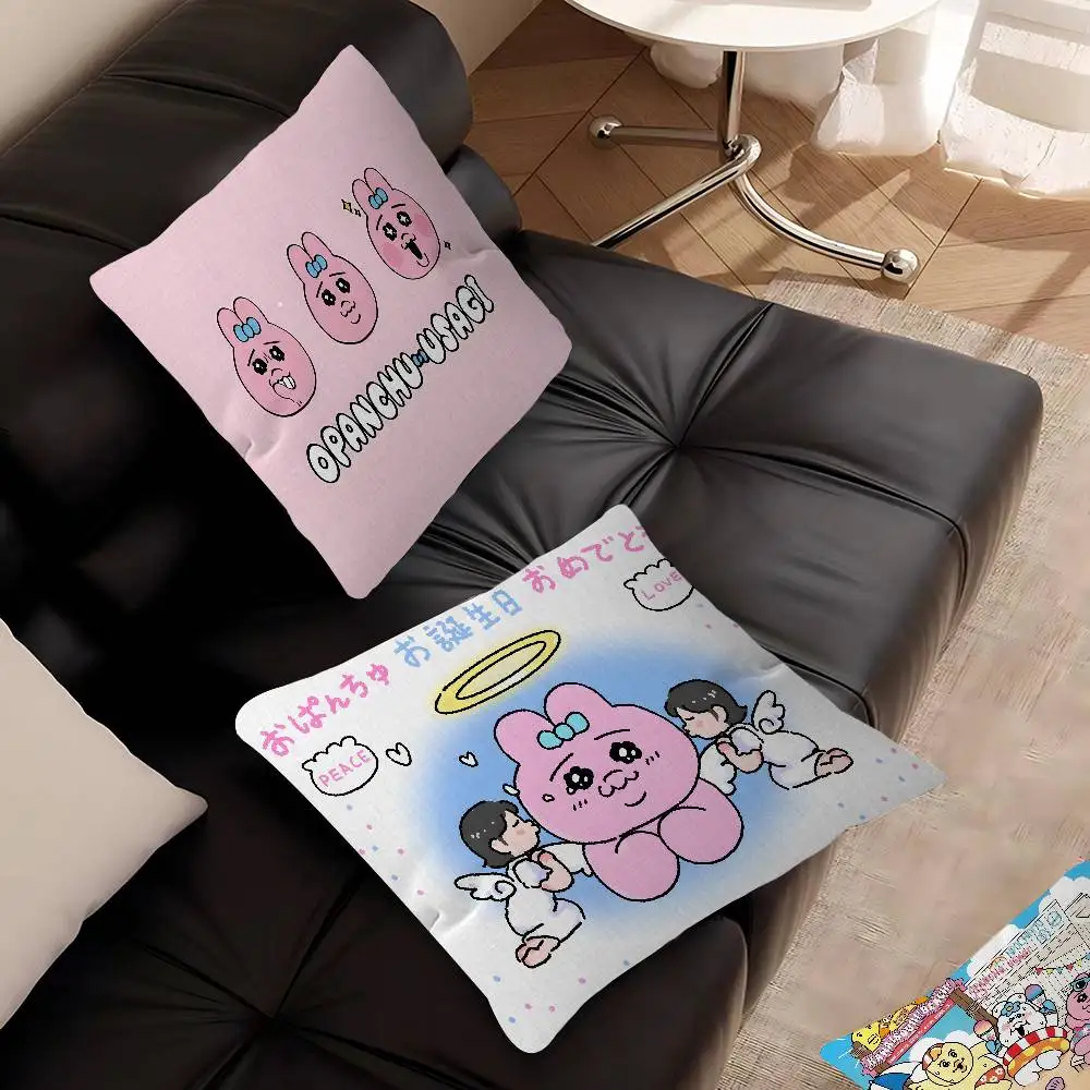 Cute O-OpanchuS-S Usagi Cushion Cover Pillowcase Upholstery Sofa Throw Pillow Home Decor Pillowcas