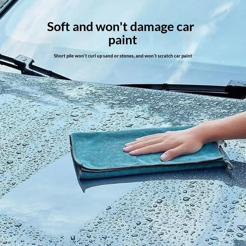 1/2Pcs Quick Drying Microfiber Cleaning Towel Thickened Soft Drying Cloth No Residue for Car Washing Gym Sweat Wiping Use