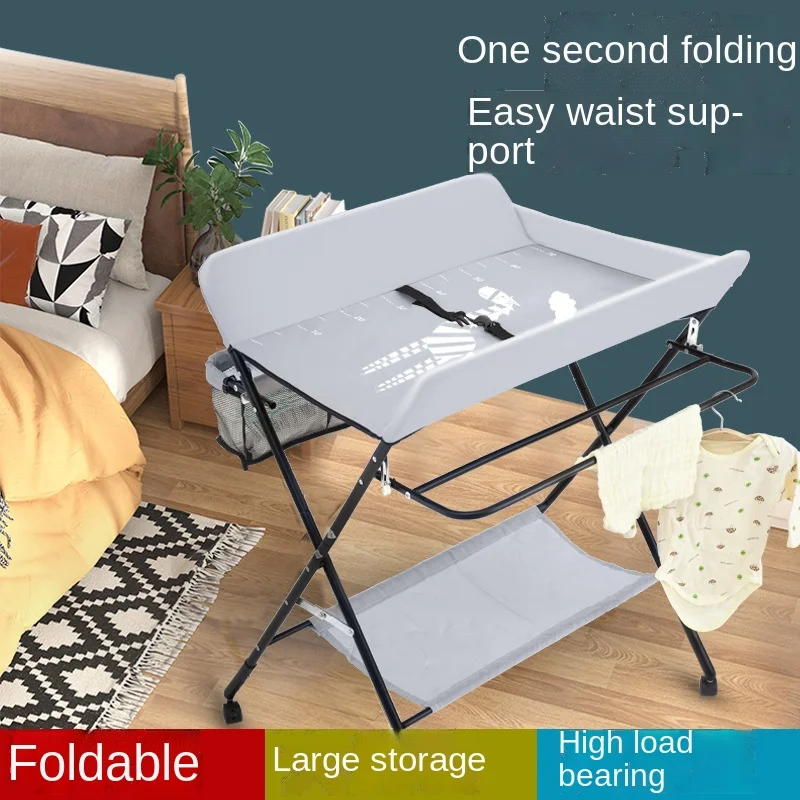 LazyChild Baby Crib Diaper Changing Table Liftable Baby Care Table Multi-Function Newborn Baby Care Table Foldable Cot New 2023