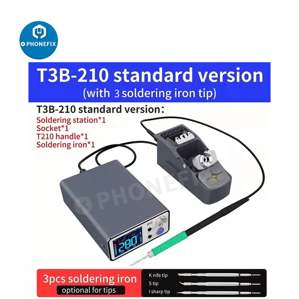 JCID AIXUN T3B Smart Soldering Station With T210  /T115 Series Handle Welding Iron Tips for PCB SMD Mobile Phone Welding Repair