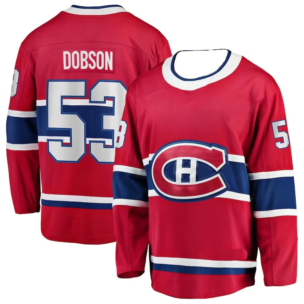 2026 Winter Neues Eishockey-Trikot Herren Rot & Blau Gestreiftes Langarm-Sporttrikot für Freizeit & Sport Kinder – Detail 12