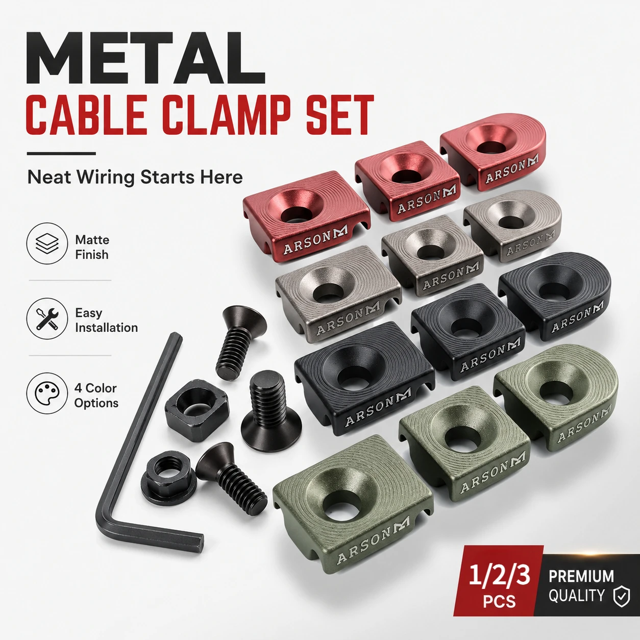 Aluminum Alloy Cord Retainer Bracket Anodized Flashlight Tail Line Guide Clip Cable Arrangement Holder