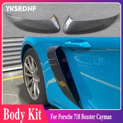 718 Carbon Fiber FRP Side Vents Air Intake Trim Bumper Spoiler Car Accessories Body Kit For Porsche 718 Boxster Cayman 2016-2020