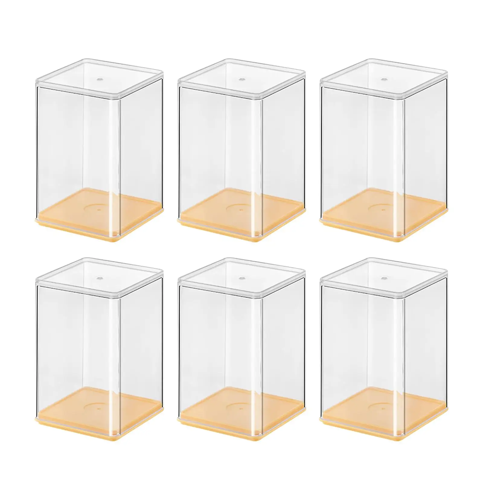 

Набор из 6 прозрачных многофункциональных декоративных штабелируемых органайзеров для хранения кукол, фигурок, украшений и офисных принадлежностей