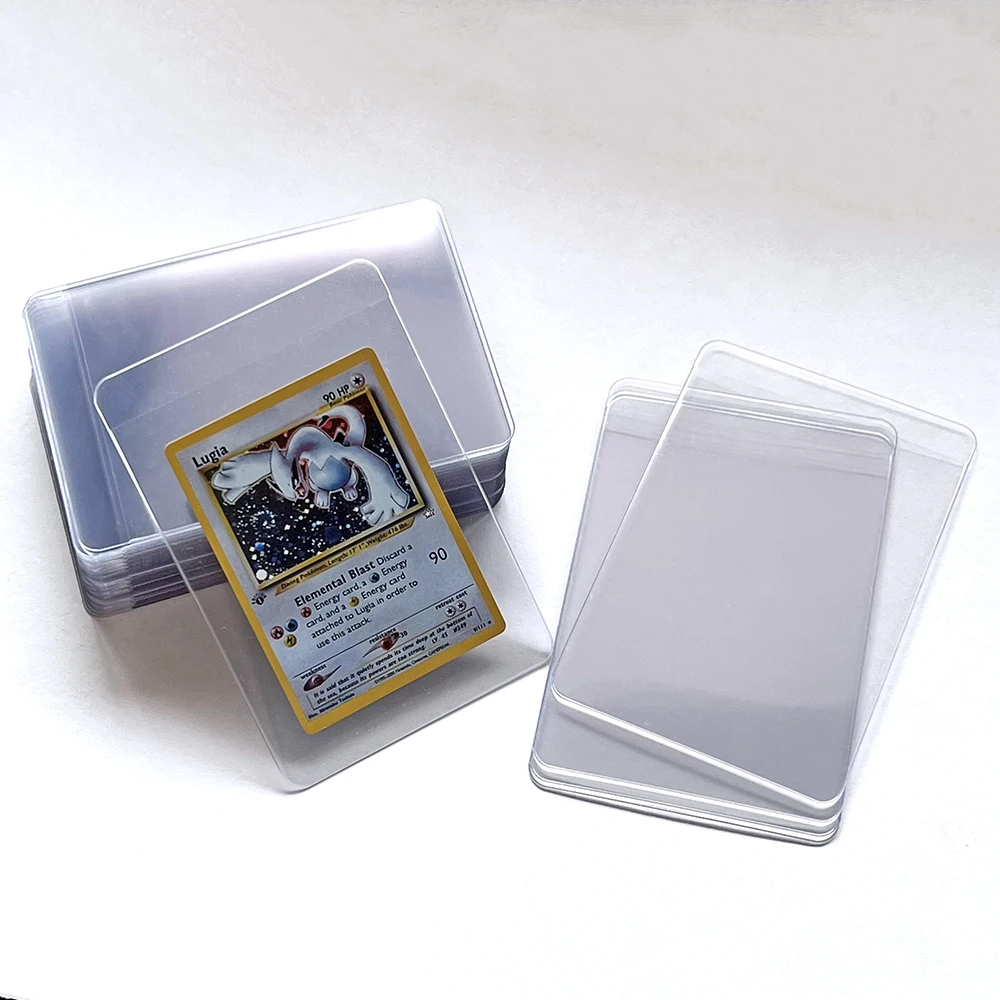 50ct Semi Rigid Card Holder -Trading Card Protector Compatible with MTG, YGO, Football Sport Cards Sleeves Toploaders Protector