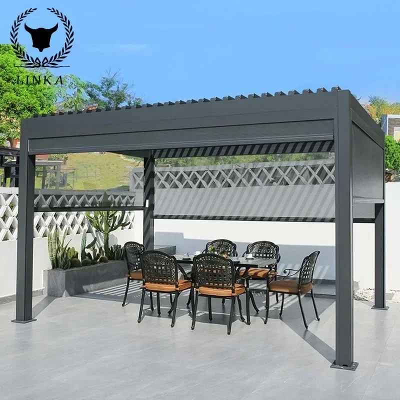 

Customizable Size Service Outdoor Pergola Waterproof Louver Roof System Garden Bioclimatic Aluminium Pergola