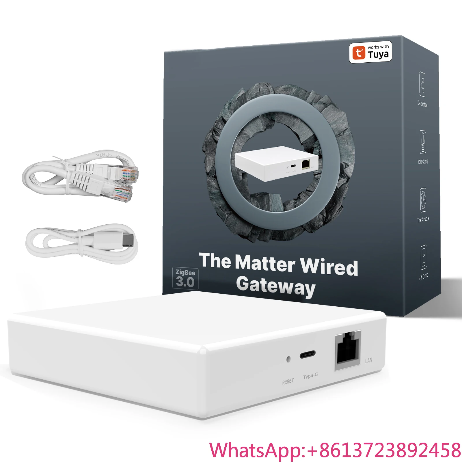 

Golden Security Tuya Matter Wired Zigbee Gateway Hub Supporting Multiple Platform google Assistant Smart Things Smart Home Kit