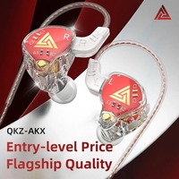 QKZ AKX HIFI Heavy Bass Transparent Earphones IEM Monitor Level 3.5mm In-Ear Music Headphone Dynamic With Mic Wired Headset DMX