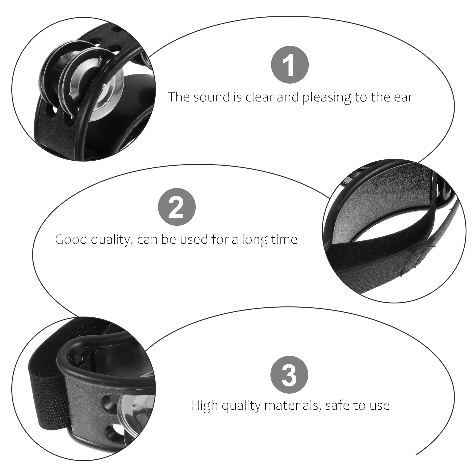 

2 Pcs Foot Bell Percussion Instrument Tambourine Musical Hand Drum Kids Instruments Tambourines Tamberine for Adult