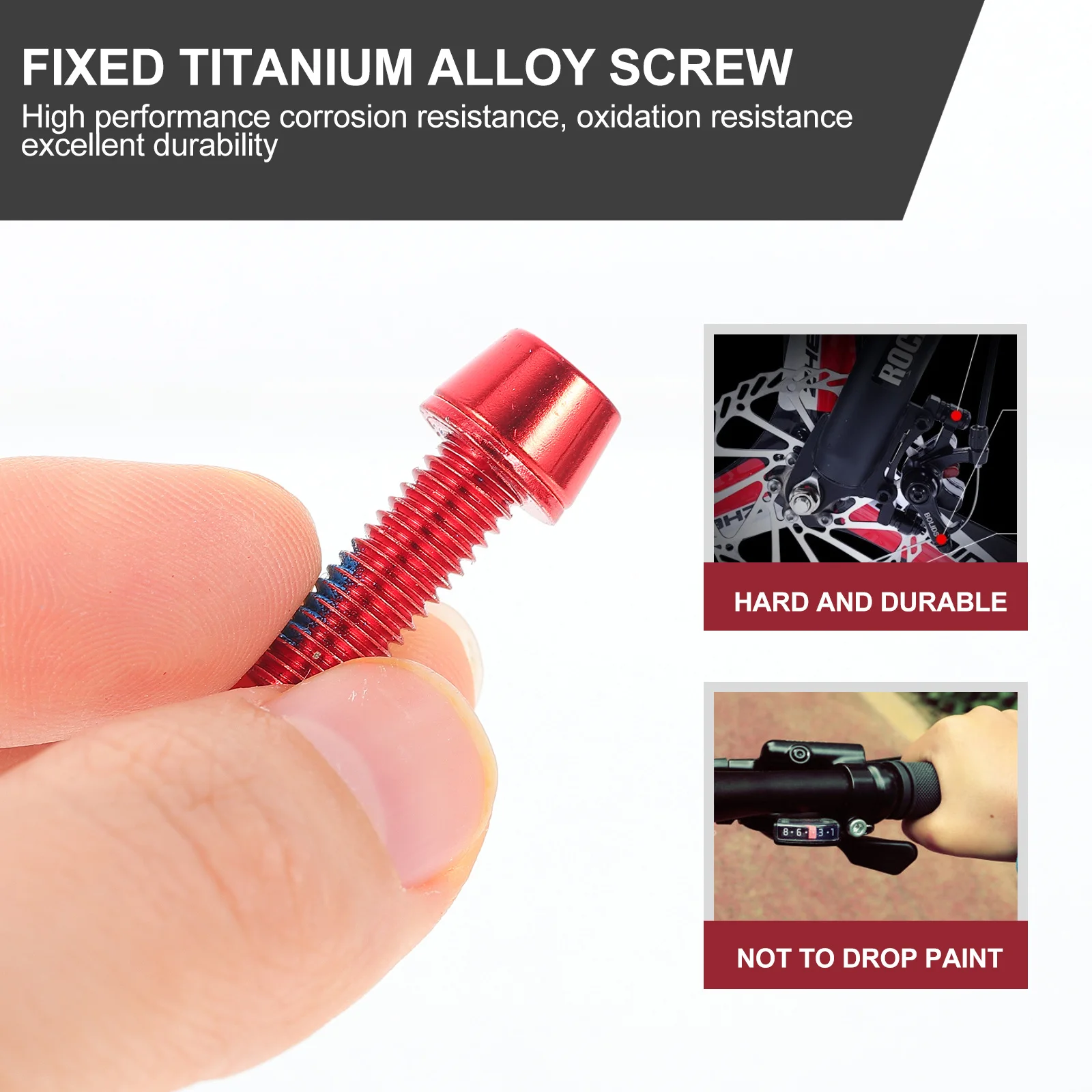 

6Pcs Titanium Alloy Bolts Bike Rotor Bolts Sturdy Fasteners for Bike Disc Brake Replacement Professional Cycling Supplies