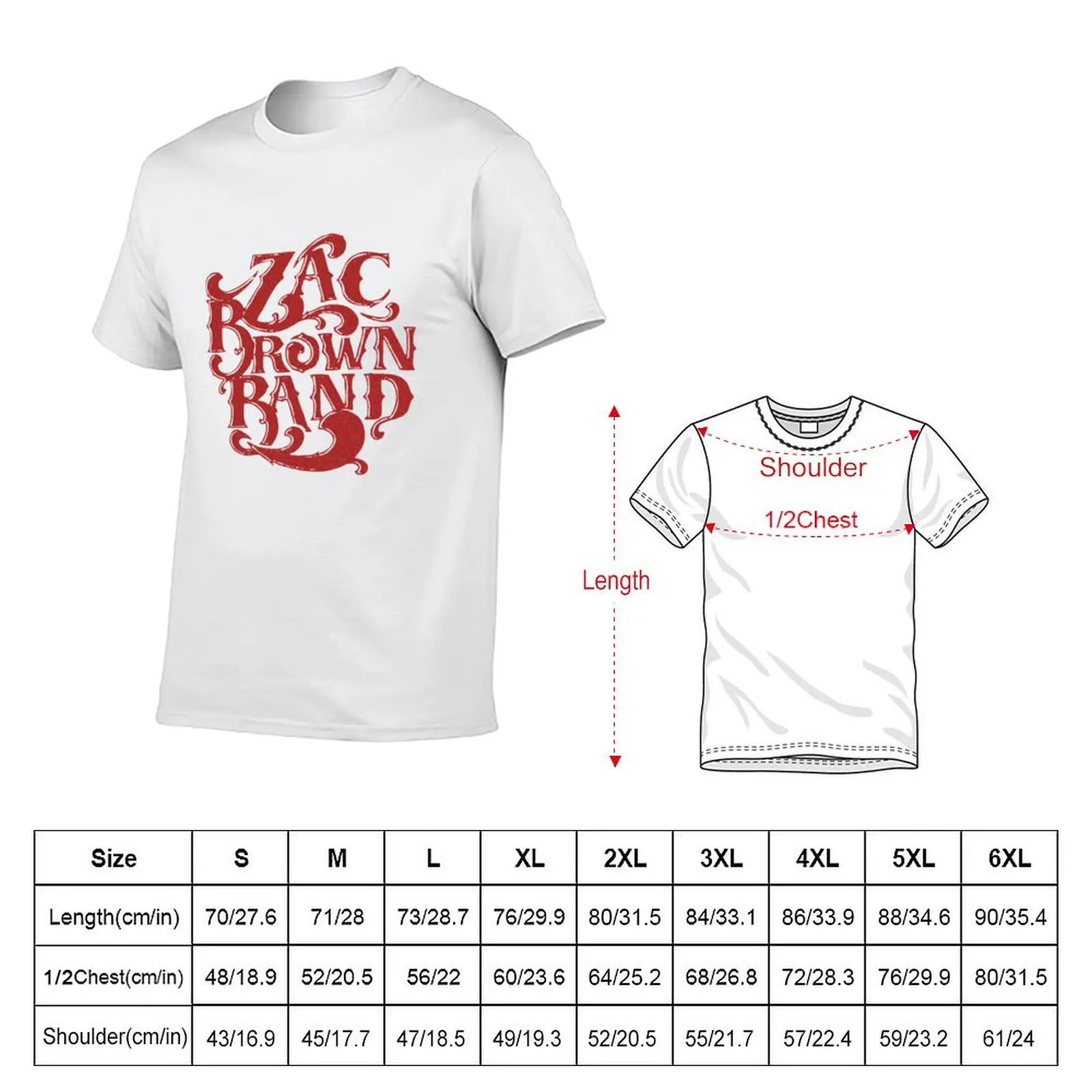 Zac Brown Band Music T-Shirt t shirt for man 100 percent cotton man t shirts cotton T-Shirt