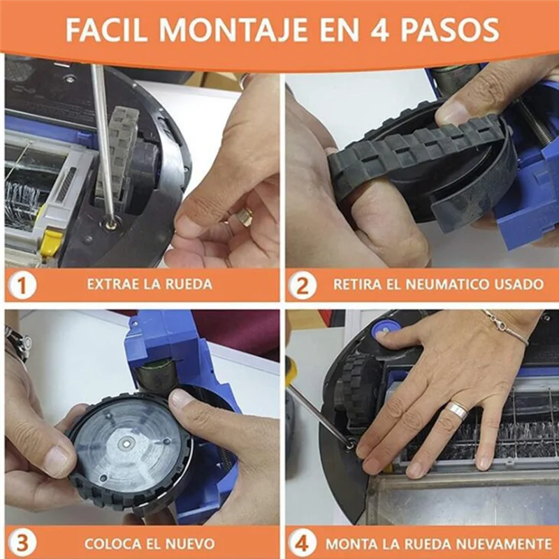 

BMBY-For Irobot Robot Vacuum Cleaner Tires 5/6/7/8/9/I7 S9+ Anti-Wear Tire Aprons Replacement Kit For Vacuum Cleaners