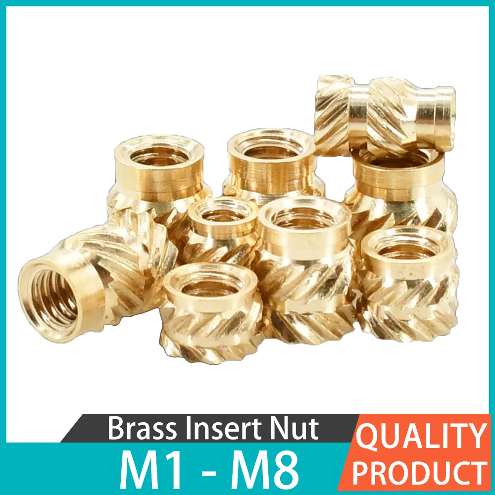 

Knurled Thread Heat Injection Molding Embedment Copper Nuts Brass Hot Melt Insert Nut For 3D Printer M1 M2 M2.5 M3 M4 M5 M6 M8