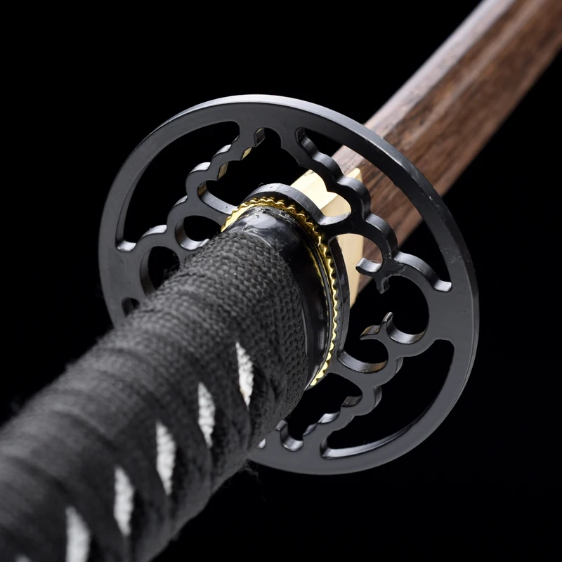 Japanese Katana Rose Wood Blade Wooden Swords Real Handmade Full Tang Ready For Training Iaido Green Samurai Demon Slayer Sword