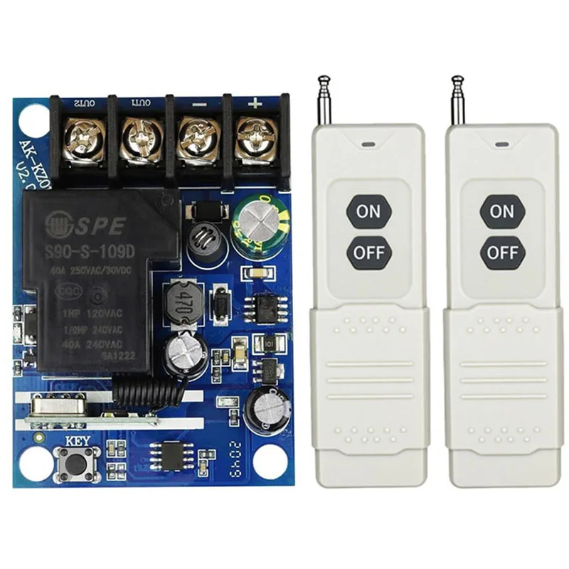 Универсальный беспроводной переключатель дистанционного управления 433 МГц, 12 В постоянного тока, 24 В, 48 В, 30 А, дистанционное реле включения и выключения для умной бытовой техники/свет