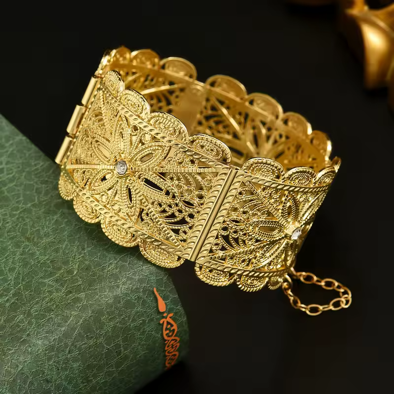An Algerian Bride's Bracelet Jewelry With Napoleon Graphic Coin Design Finely Carved, A Wrist Accessory For Wedding Dress - Image 11