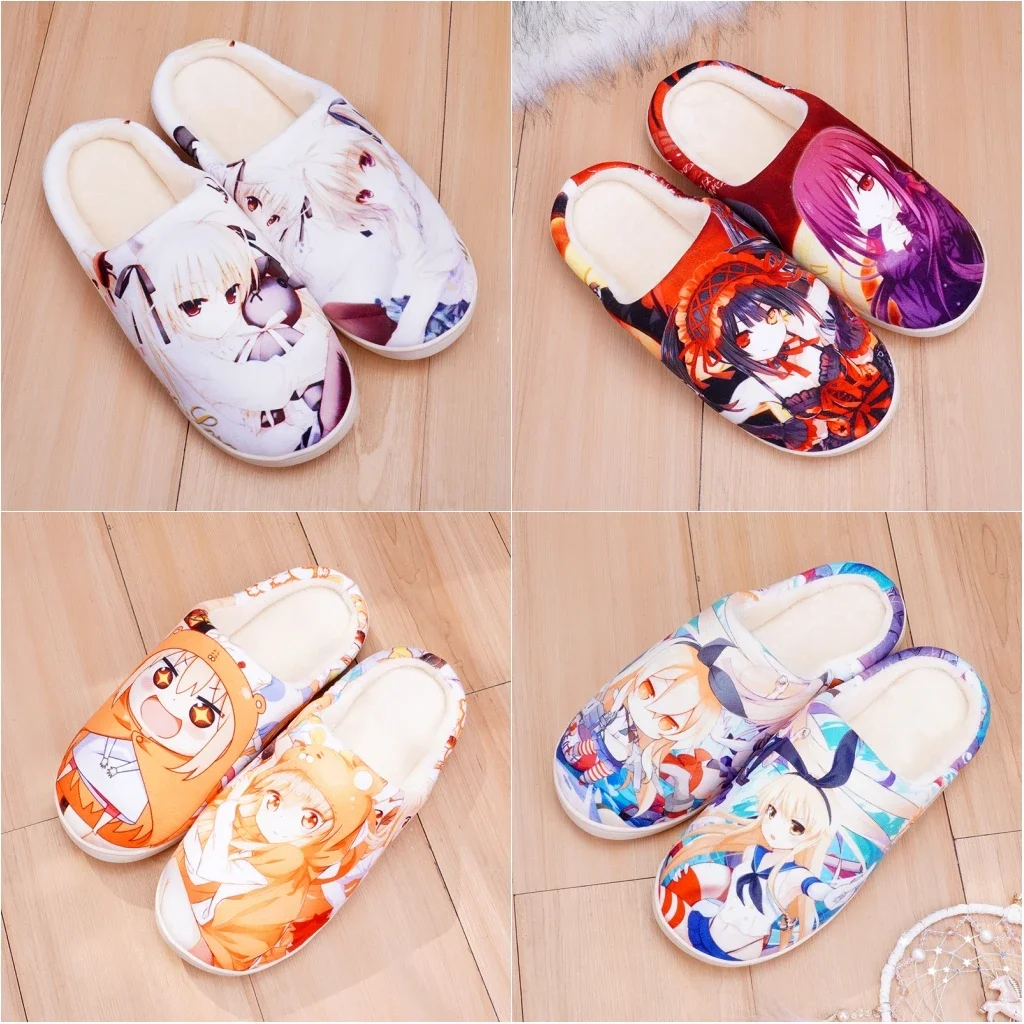 

DATE A LIVE Yosuga no Sora Himouto! Umaru-chan Kantai Collection Cosplay Slippers Adult Unisex Cotton Family Shoes Gift