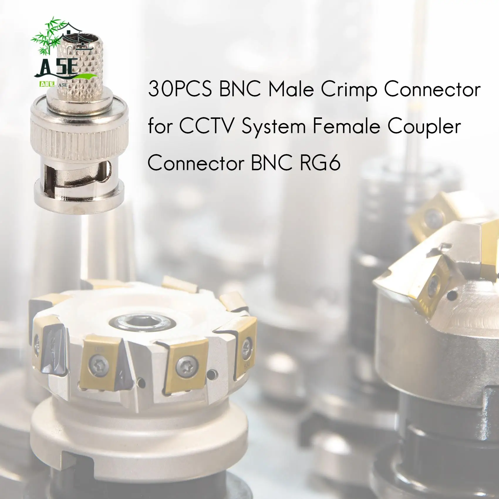 

A05E-30PCS BNC Мужской обжимной разъем для системы видеонаблюдения Женский соединительный разъем BNC