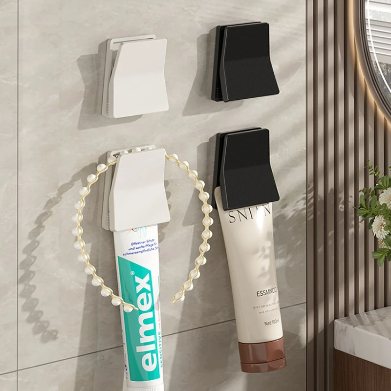 Home Toothpaste Storage Rack Non Perforated Wall Mounted Facial Cleanser Squeezer Bathroom Wall Storage Clip Kitchen Available