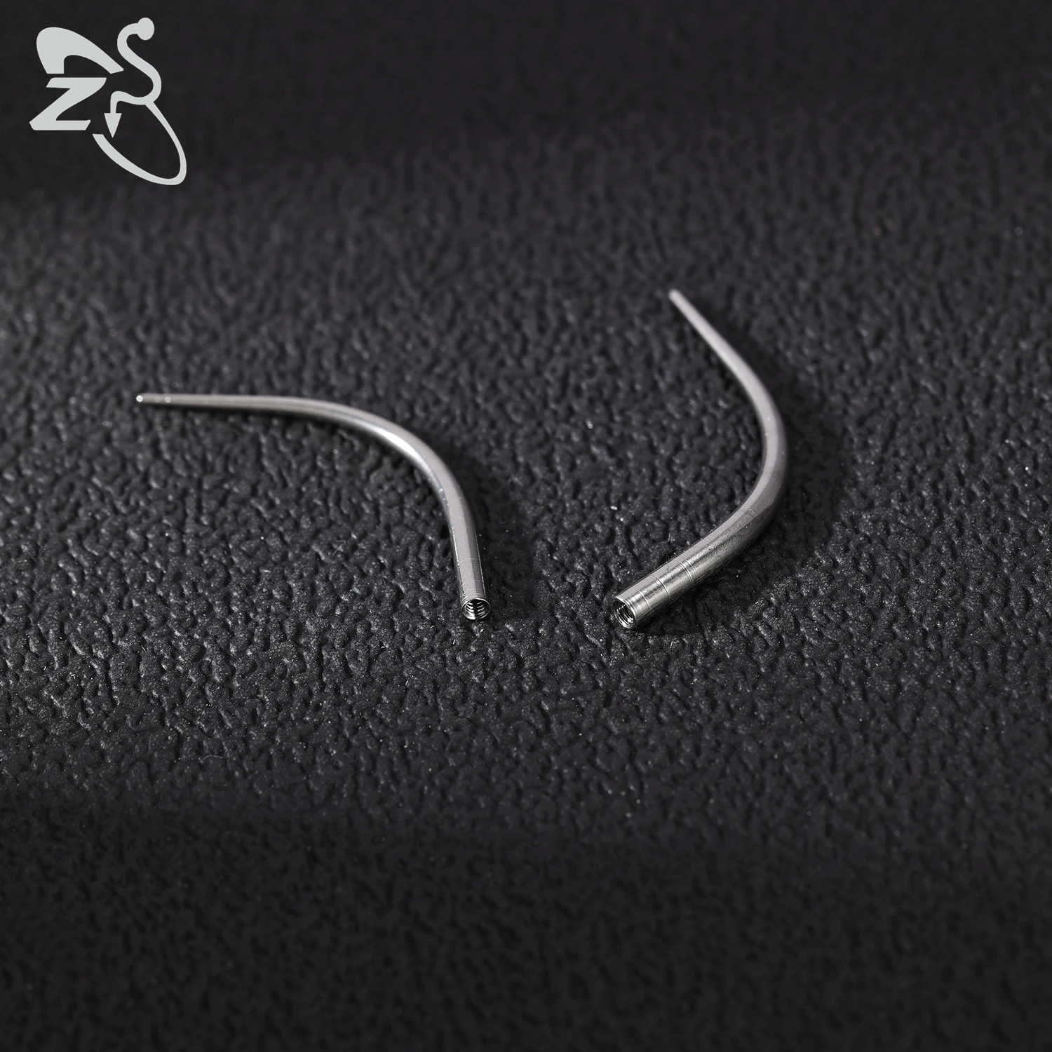 ZS 1PC Internal Thread G23 Titanium Perforated Cone Insertion Needle Curved Taper Stretch for Nose/Ears/Bellybutton/Lips/Eyebrow