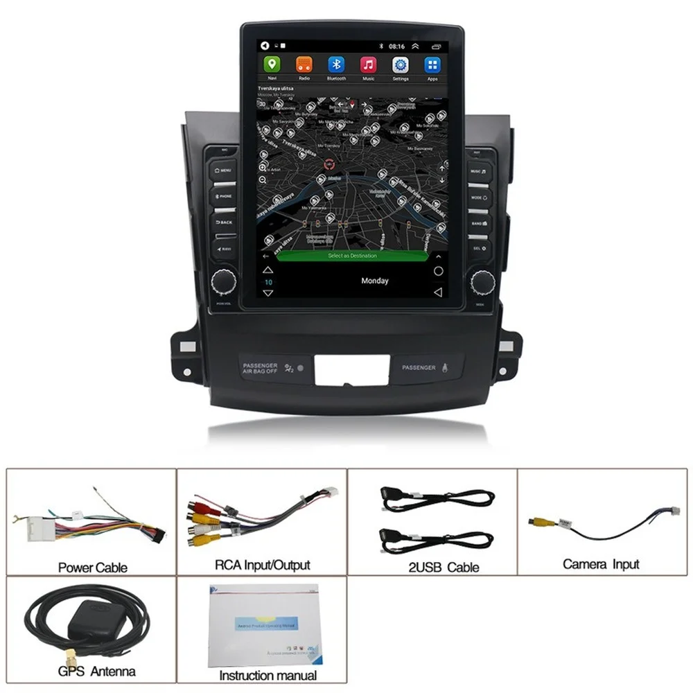 Android Car GPS Navigation For MITSUBISHI OUTLANDER 2006-2013 Tesla Style Auto Radio Stereo Multimedia Player With BT WiFi