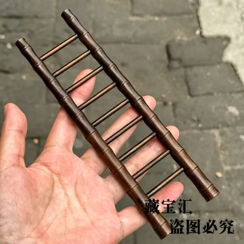 Old Collection Full Brass Bamboo Joint Ladder Statue Housewarming New Home Rising Steadily Decorative Pure Brass Craft Sculpture