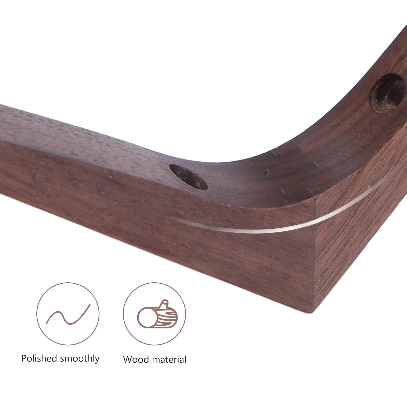 

1pc Black Walnut Shelf Bracket Smooth Solid Wood Floating Corner Brace Wall Mount Decorative Accessory Easy Install Pre drilled