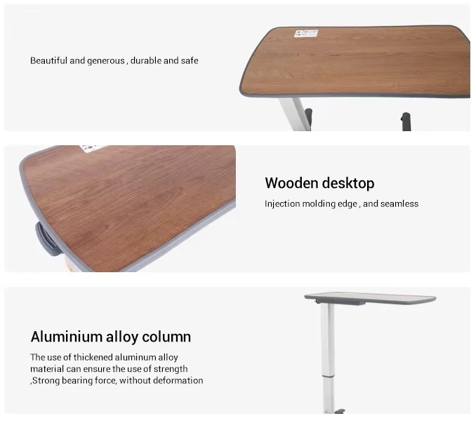 طاولة طعام طبية قابلة للتعديل فوق طاولة السرير للمستشفى المتنقلة بجانب السرير للمريض #5