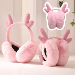 Winter Warm Plush Earmuffs Fluffy Foldable Earflaps Soft Casual Ear Warmer for Men Women