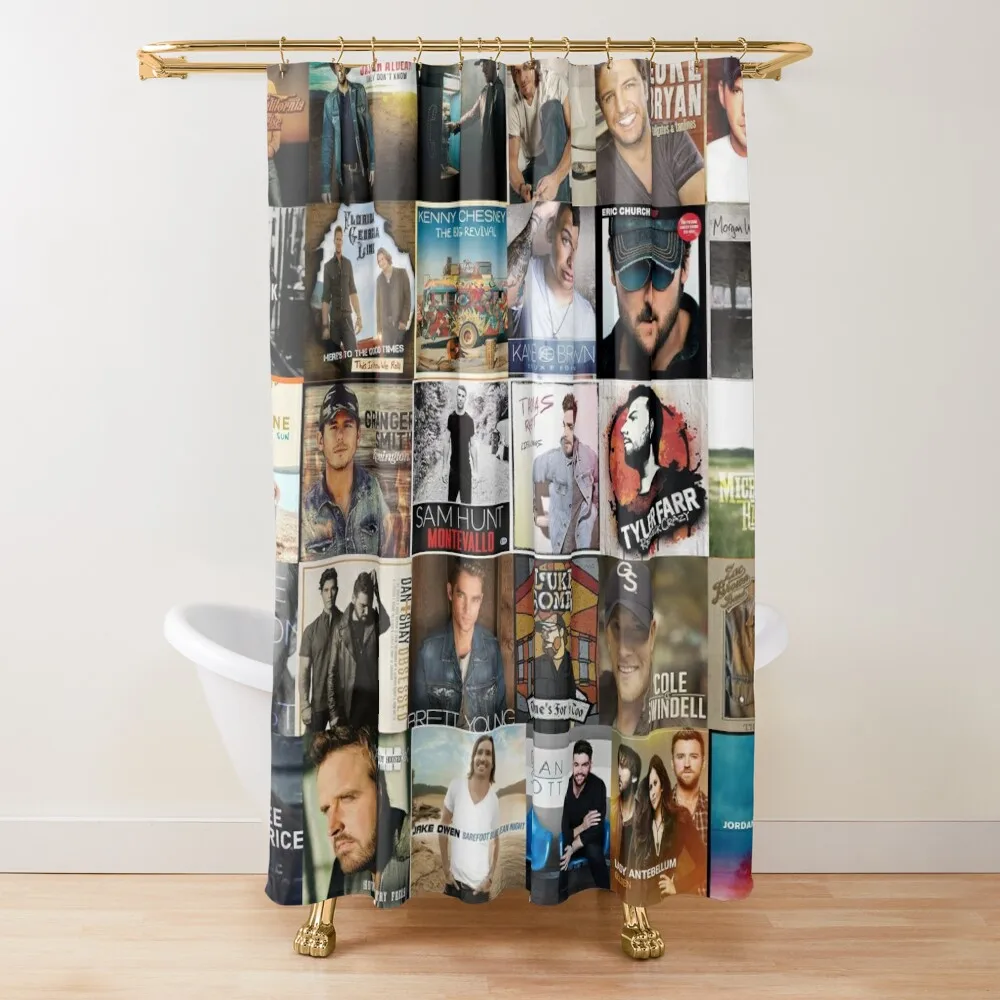 

country music collage Shower Curtain Shower Set Window Luxury Bathroom Waterproof Bath And Anti-Mold Curtain