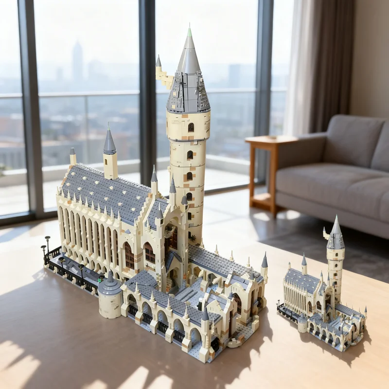 

5605 деталей MOC: Башня с лестницей Большого зала (1:0), модель Поттера, строительные блоки, архитектурные игрушки, рождественские подарки, развивающие игрушки для детей