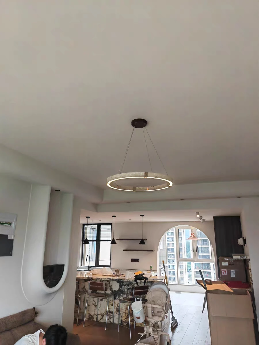 2025 الاتجاه الجديد ديكور المنزل سلسلة الحجر الثريا الزخرفية لغرفة المعيشة وغرفة الطعام #3