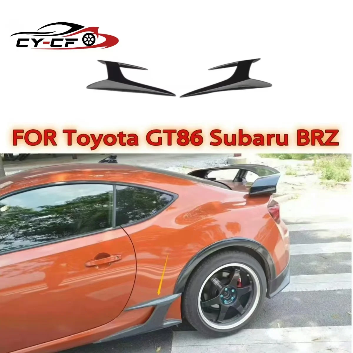 

For Toyota GT86 Subaru BRZ Carbon Fiber Fender Rear Air Vent Side Skirt Fins Winglet Flaps Apron Trim Canards Splitters Body Kit