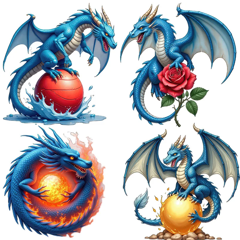 Three Ratels Q100 Exquisite Blue Dragon Snatching ball Art Wall Stickers for Home Decoration IPDA decals Car decals Waterproof
