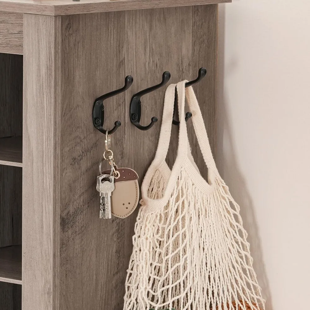 مجموعة خزانة أحذية طويلة مكونة من 2، خزانة تخزين أحذية من 9 طبقات، منظم أحذية خشبي قائم بذاته مع 24 مكعبات و3 خطافات، لـ En