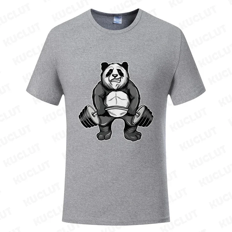 Panda Gym T-Shirts Workout Trainer Print Streetwear Men Women Fashion T Shirt Short Sleeve Clothes Funny Tees Tops Clothing