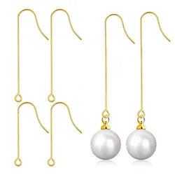 20Pcs 30/40mm Stainless Steel French Long Earring Hooks Connector For DIY Ear Accessories Jewelry Making Findings Wholesale